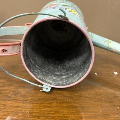 Nice Blue Metal Hand Painted Watering Pitcher
