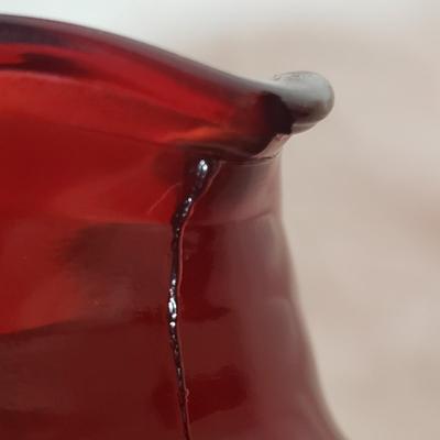 Red Glass Dishes and Pitcher (K-KD)