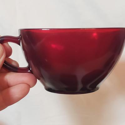 Red Glass Dishes and Pitcher (K-KD)