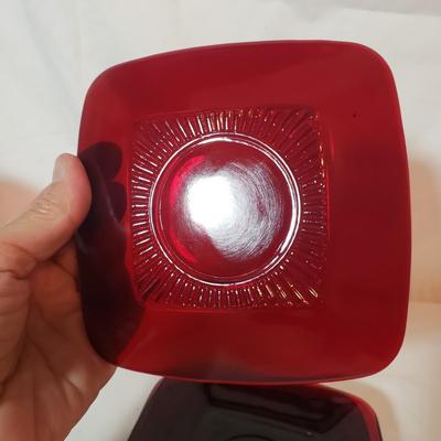 Red Glass Dishes and Pitcher (K-KD)
