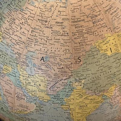 World Globe in Wooden Floor Stand (LR)