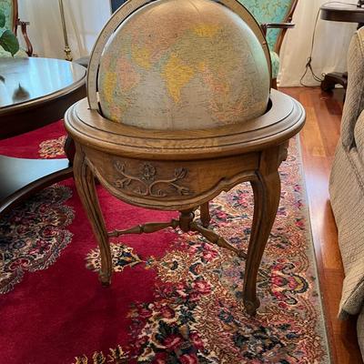 World Globe in Wooden Floor Stand (LR)