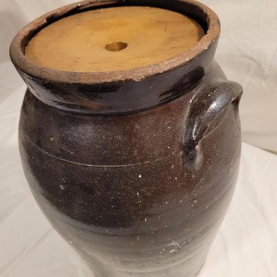 Three Antique Stoneware Butter Churn Crocks (FE-EL)