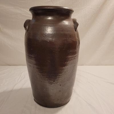 Three Antique Stoneware Butter Churn Crocks (FE-EL)