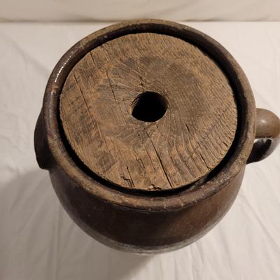 Three Antique Stoneware Butter Churn Crocks (FE-EL)