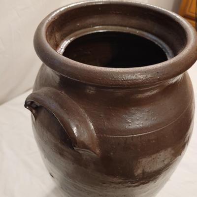 Three Antique Stoneware Butter Churn Crocks (FE-EL)