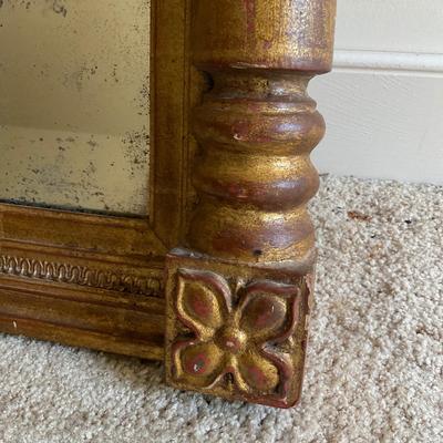 523 Large Antique 3 Panel Gilt Mirror AS IS
