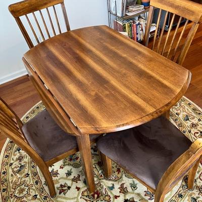 Wooden Drop Leave Breakfast Table and Chairs (K)