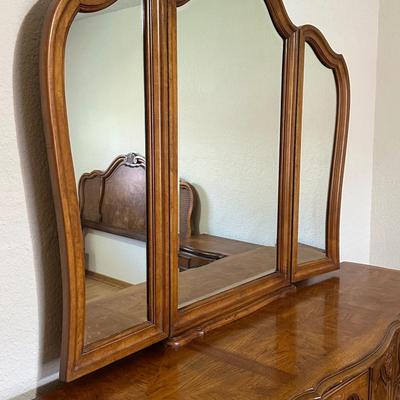 Stanley Furniture Dresser with Tri-fold Mirror