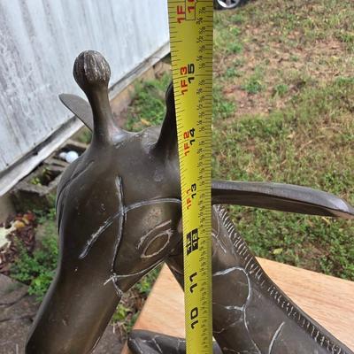 Large brass giraffe