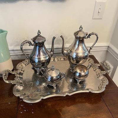Silver over Copper Tea Set (DR)