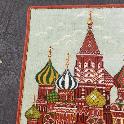 LOT 76: Russian Rug & Pillow with Hand Made Doll & More