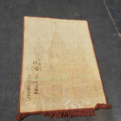 LOT 76: Russian Rug & Pillow with Hand Made Doll & More