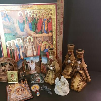LOT 77F: Various Religious Trinkets and Art