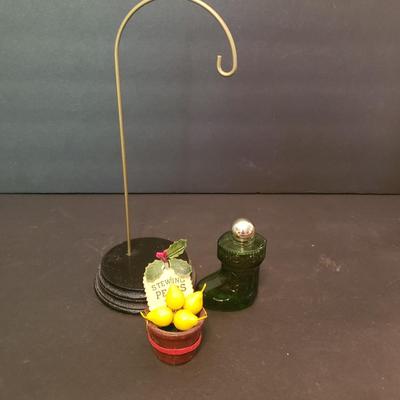 LOT 78F: Assorted Christmas Decor; Belsnickle Santas, Trinket Boxes & More