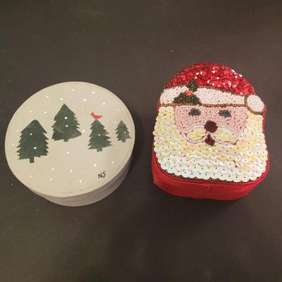 LOT 78F: Assorted Christmas Decor; Belsnickle Santas, Trinket Boxes & More