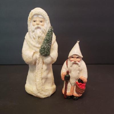 LOT 78F: Assorted Christmas Decor; Belsnickle Santas, Trinket Boxes & More