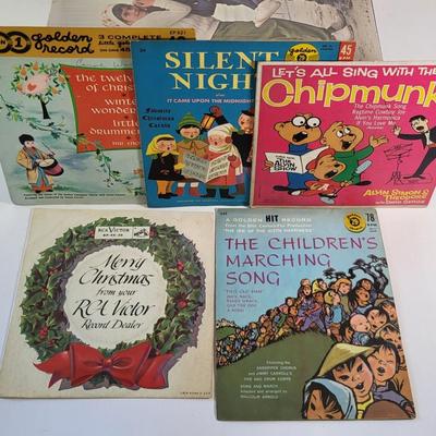 LOT 84D: Vintage Vinyl Records Including Christmas Albums by Elvis, Barbara Streisand and More