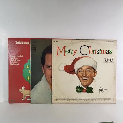 LOT 84D: Vintage Vinyl Records Including Christmas Albums by Elvis, Barbara Streisand and More