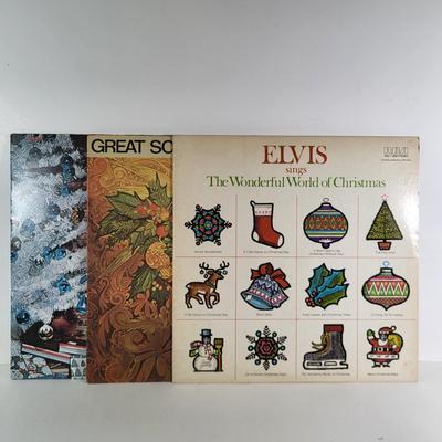 LOT 84D: Vintage Vinyl Records Including Christmas Albums by Elvis, Barbara Streisand and More