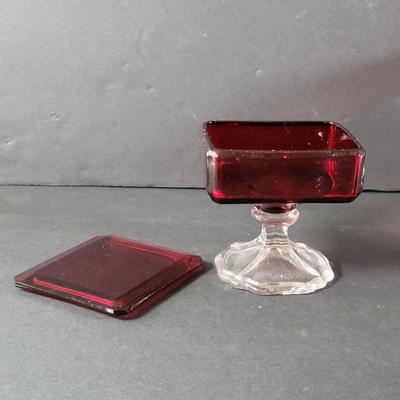 LOT 87D: Mixture of Antique Ruby & Glass Candy & Wedding Cake Dishes
