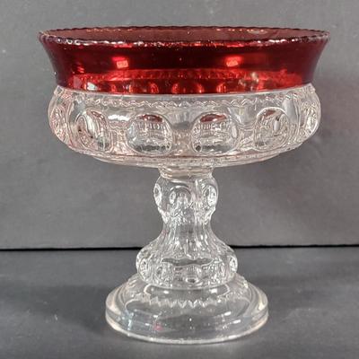 LOT 87D: Mixture of Antique Ruby & Glass Candy & Wedding Cake Dishes