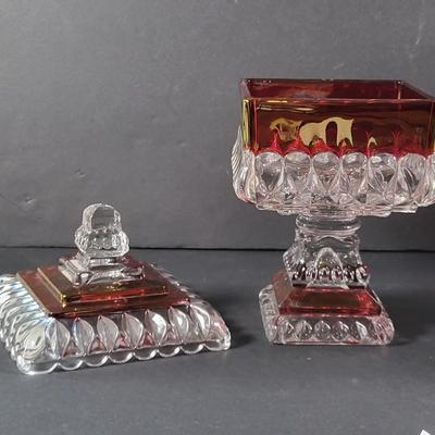 LOT 87D: Mixture of Antique Ruby & Glass Candy & Wedding Cake Dishes