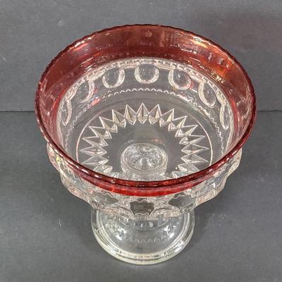 LOT 87D: Mixture of Antique Ruby & Glass Candy & Wedding Cake Dishes