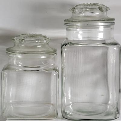 LOT 88G: Assortment of Vintage Glass Jars with Lid Covers