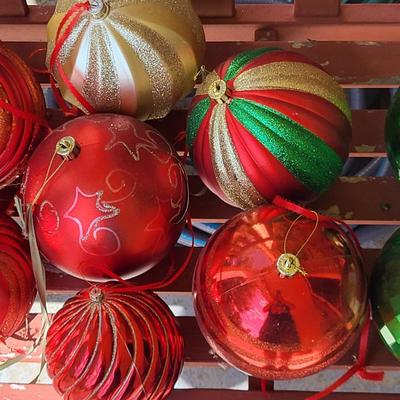 LOT 89G: Tub Full of Jumbo Sized Christmas Ball Ornaments