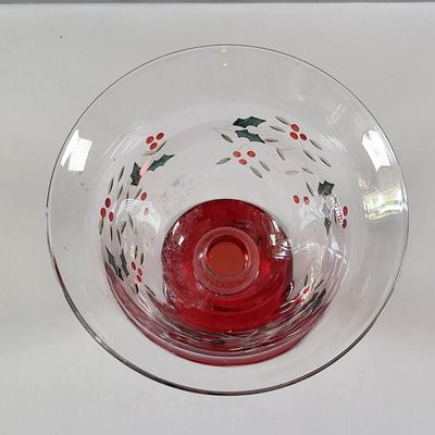 LOT 90G: Three Boxes of Pfaltzgraf Hand Painted Winterberry Glass Dessert Dishes