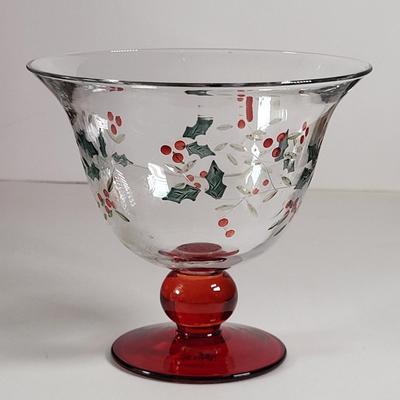 LOT 90G: Three Boxes of Pfaltzgraf Hand Painted Winterberry Glass Dessert Dishes