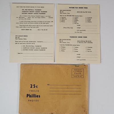 LOT 94D: Vintage Phillies Pins and Black & White Photographs of All-Time Phillies Greats Robin Roberts, Richie Ashburn and More