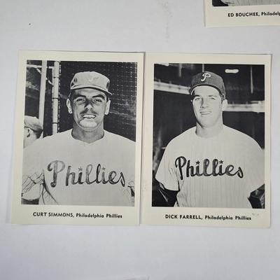 LOT 94D: Vintage Phillies Pins and Black & White Photographs of All-Time Phillies Greats Robin Roberts, Richie Ashburn and More