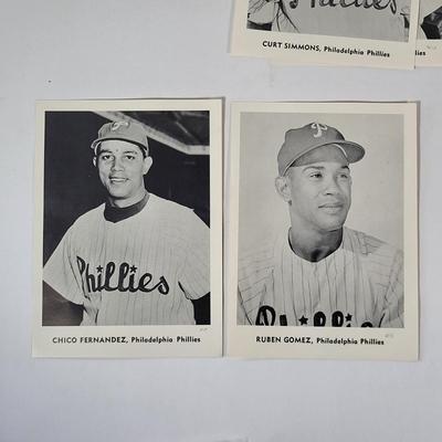 LOT 94D: Vintage Phillies Pins and Black & White Photographs of All-Time Phillies Greats Robin Roberts, Richie Ashburn and More