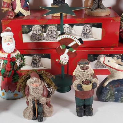 LOT 98D: Various Santa Clause Holiday Figurines and Decorations
