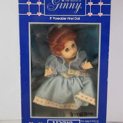 LOT 100G: Vintage 1940's Kid Toys Including 8" Ginny Doll, Baby Rattle and Cloth Book