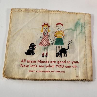 LOT 100G: Vintage 1940's Kid Toys Including 8" Ginny Doll, Baby Rattle and Cloth Book