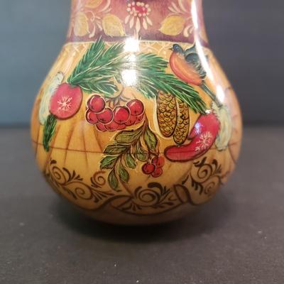 LOT 121F: Russian Matryoshka Nesting Dolls & Roly-Poly Musical Holiday Themed Doll Signed