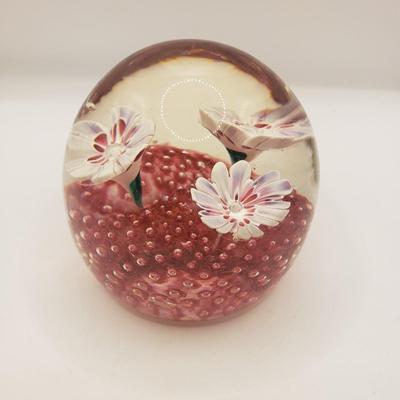 LOT 122F: Controlled Bubble Art Glass Paperweights with Polished Bottoms