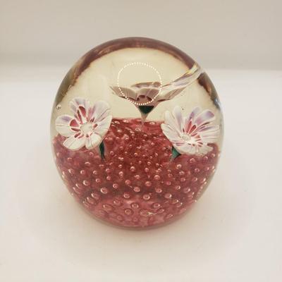 LOT 122F: Controlled Bubble Art Glass Paperweights with Polished Bottoms