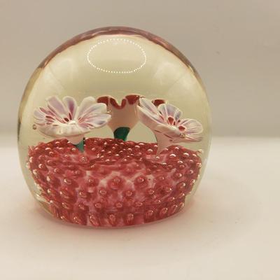 LOT 122F: Controlled Bubble Art Glass Paperweights with Polished Bottoms