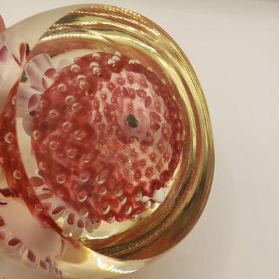 LOT 122F: Controlled Bubble Art Glass Paperweights with Polished Bottoms