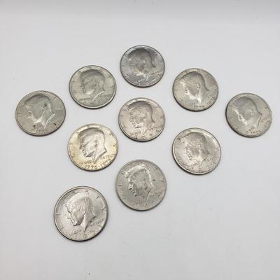 LOT 127F: 10 Kennedy Half Dollars incl. Bicentennial