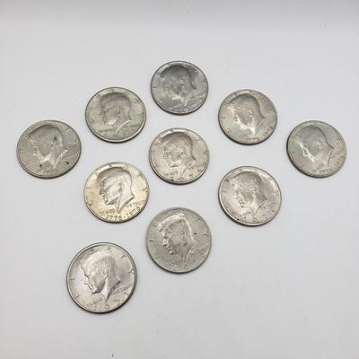 LOT 127F: 10 Kennedy Half Dollars incl. Bicentennial