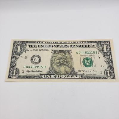 LOT 129F: Novelty Santa Dollar, $2 Bill & Marine Corps Toys for Tots Coin