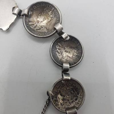LOT 132F: WWII Era Australian Coin Bracelet with Antique & Vintage Coins