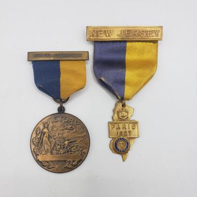 LOT 133F: 1927 New Jersey Paris Medal & More NJ Medals