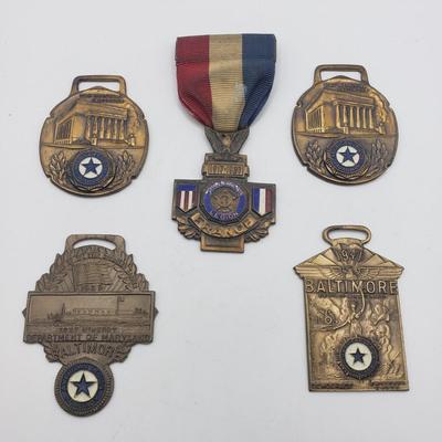 LOT 134F: Vintage France & Baltimore Maryland Medals