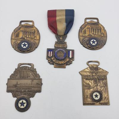 LOT 134F: Vintage France & Baltimore Maryland Medals